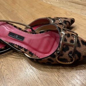 CH Carolina Herrera slides with pony hair